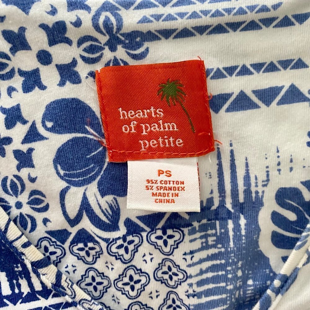 Hearts of Palm Petite Floral Cotton Blend Top Size Petite Small PS NEW - Picture 7 of 7
